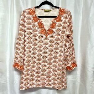RockFlowerPaper Boho Tunic Top embroidered details Size Md